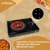 Bajaj IRX 220F Infrared Induction Cooktop | 2200 Watts | 11 Power Level | 3 Preset Menu | Feather Touch Controls | Digital display【Black/Silver】