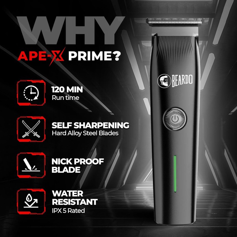 Beardo Ape-X Prime 3-in-1 Multipurpose Trimmer for Men | Grooming Kit : Beard Trimmer, Precision Trimmer, Ear & Nose Trimmer