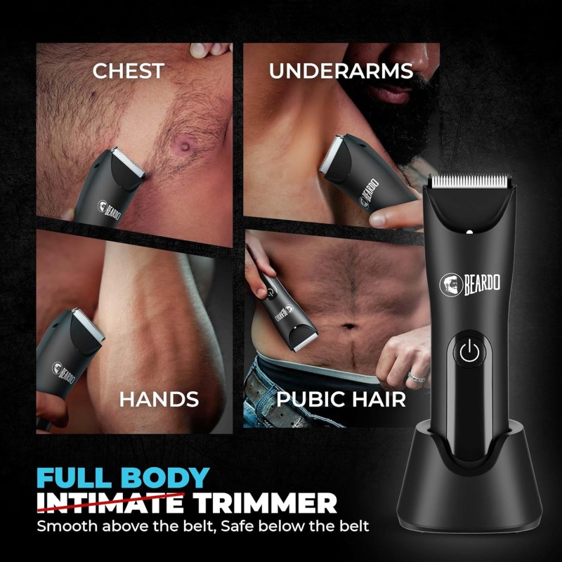 Beardo Ball Safe Pro Trimmer | Intimate Trimmer for Men | IPX7 Waterproof | Safe Ceramic Blades | 40mm T-Blade