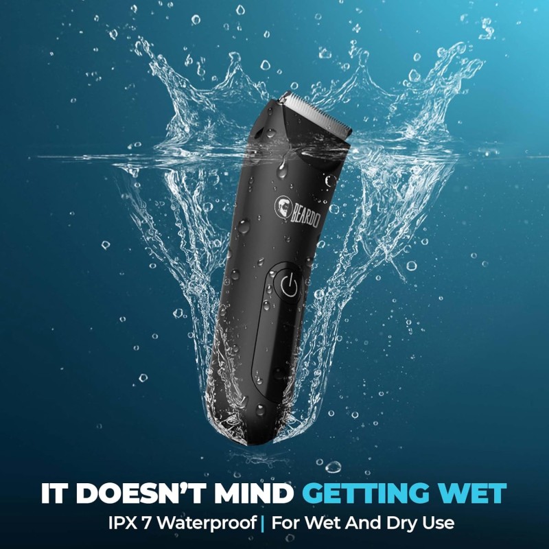 Beardo Ball Safe Pro Trimmer | Intimate Trimmer for Men | IPX7 Waterproof | Safe Ceramic Blades | 40mm T-Blade