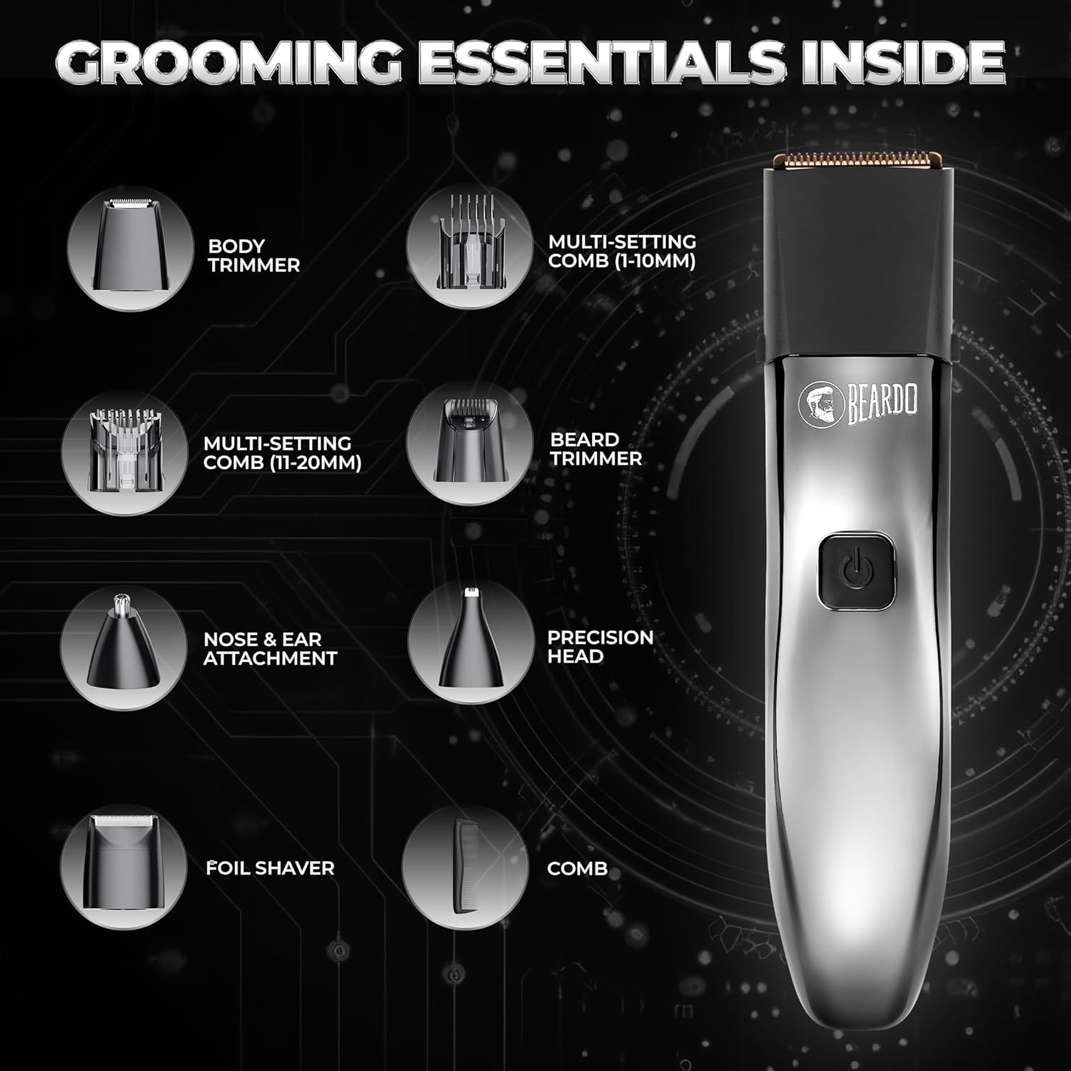 Beardo Chrome Beast Multipurpose Full Body Groomer Trimmer ...