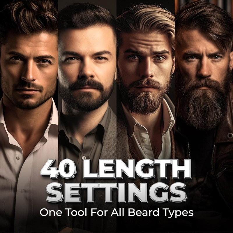 Beardo Chrome Beast Multipurpose Full Body Groomer Trimmer Set For Men | 40 Length Settings | 8 attachments