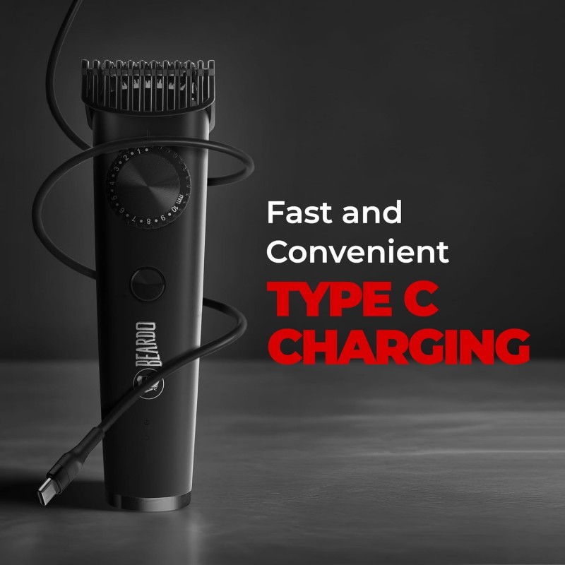 Beardo Don Trimmer for Men | 90 min Run Time | 20 Length Settings | Cordless | Washable Stainless Steel Blades | Powerful Li+ battery for quick charging | Stylish Gun Metal finish | Gift For Brother | Gift For Friends