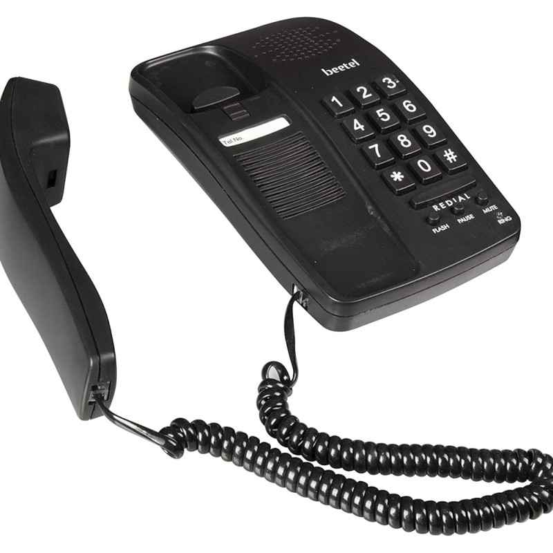 Beetel B15 Corded Landline Phone,Ringer Volume Control,LED Ring Indication,Wall/Desk Mountable (Black) (B15)