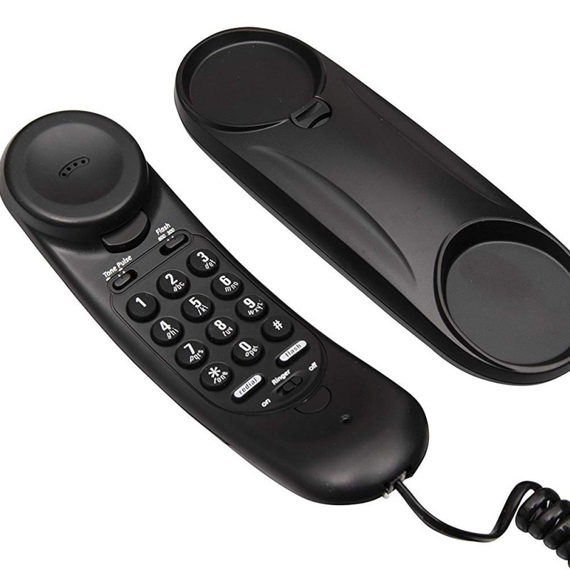 Beetel B26 Slim Corded Landline Phone,Ringer Volume Control,Wall/Desk Mountable,Ringer (Black) (B26)
