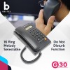 Beetel G30, TEC Certified, Caller ID Corded Landline Phonelcd Display,Ringer (G30-Black)