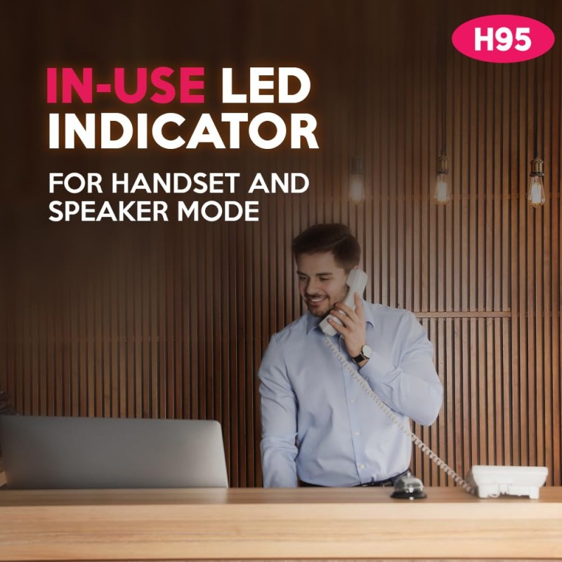 Beetel H95 Hotel Landline Phone,Two way Speaker phone,In use,Ringer & Hold LED,10 Programmable Guest Keys