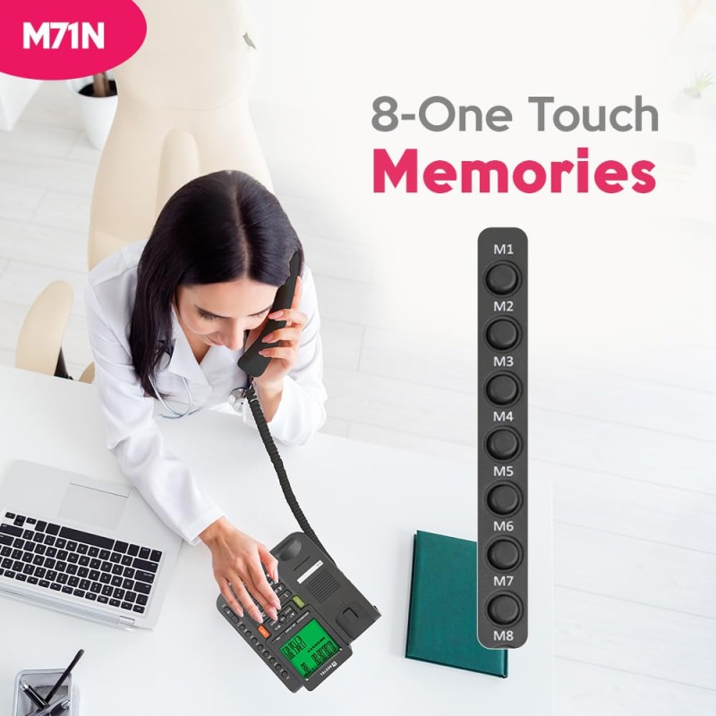 Beetel M71N Caller ID Corded Landline Phone For Home Or Office,16 Digit Display,2-Way Speaker Phone