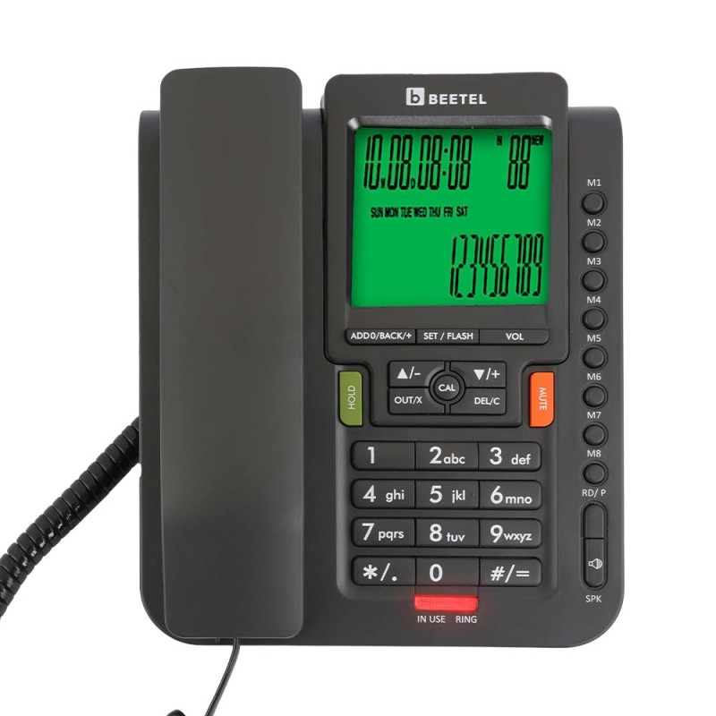 Beetel M71N Caller ID Corded Landline Phone For Home Or Office,16 Digit Display,2-Way Speaker Phone