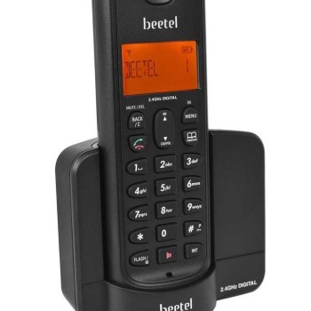 Beetel X90 2.4Ghz Cordless Landline Phone with Caller ID Display, Stores 50 Contacts, Upto 8Hrs of Talk Time, Solid Build Quality, Alarm Function, Auto Answer, Mute & Flash Function (Black X90)