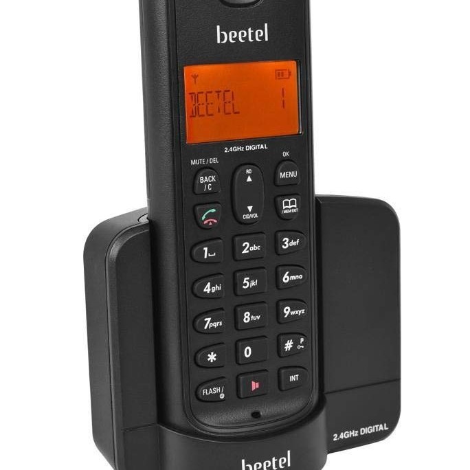 Beetel X90 2.4Ghz Cordless Landline Phone with Caller ID Display, Stores 50 Contacts, Upto 8Hrs of Talk Time, Solid Build Quality, Alarm Function, Auto Answer, Mute & Flash Function (Black X90)