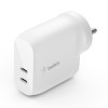 Belkin 40W (20W + 20W) Two Ports USB -C PD Wall Charger | Fast Charging for iPhone 17, Air, Pro, Pro Max White