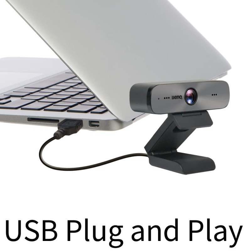 BenQ DVY31 Zoom™ Certified 1080p Full HD Compact Webcam, Privacy Cover, Omnidirectional Mics with Noise Suppression, Wide Field of View, Low Distortion, Digital Zoom, Black