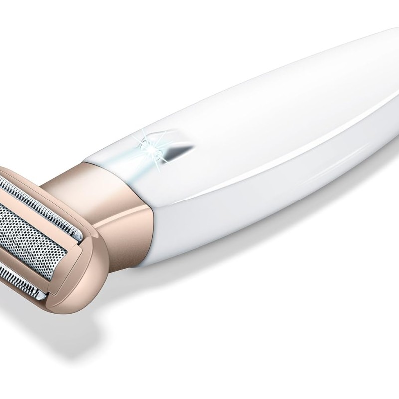 Beurer Hl 35 Female Shaver With Flexible Shaver Head Suitable For Wet And Dry Shaving With Integrated Trimmer|Hypoallergenic Shaving Foil Prevents Skin Irritation|Battery-Power|3 Years Warranty,White