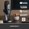 Blue Yeti Nano Premium USB Microphone for Recording, Streaming, Gaming, Podcasting on PC and Mac, Condenser Mic with Blue VO!CE Effects, Cardioid and Omni, No-Latency Monitoring-Shadow Grey