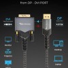 BlueRigger DisplayPort to DVI-D Gold-Plated Male to Male Adapter Cable compatible (10 Feet – 3 Meters)