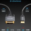 BlueRigger DisplayPort to DVI-D Gold-Plated Male to Male Adapter Cable compatible (10 Feet – 3 Meters)