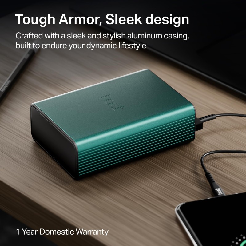 Boat Energyshroom PB400 Pro 20000 mAh 22.5W Pocket Size, Compact Power Bank, Fast Charging  (Emerald Green)n), USB Type C