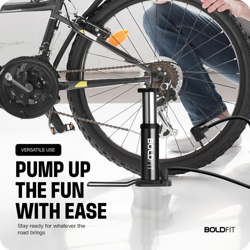 Boldfit Bicycle Pump - High Pressure Foot Air Pump for Cycles, Balloons, Footballs and Tyres