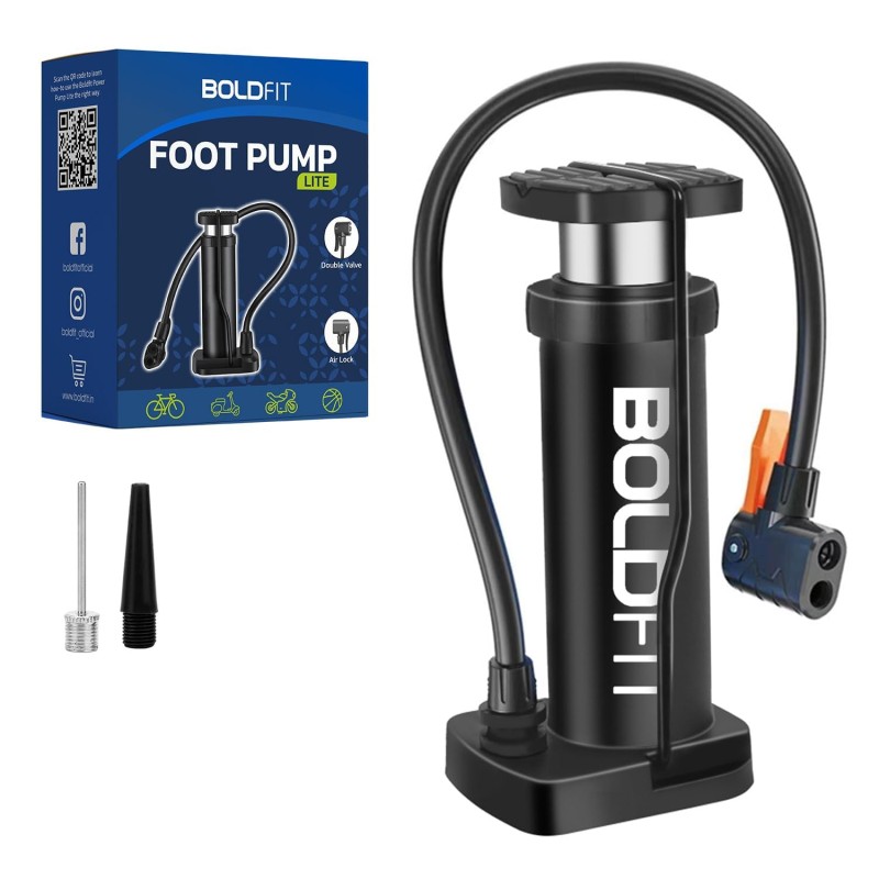 Boldfit Bicycle Pump - High Pressure Foot Air Pump for Cycles, Balloons, Footballs and Tyres