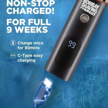 Bombay Shaving Company 11-in-1 All-in-One Grooming Kit for Men | Cordless USB Fast-Charge Trimmer IPX6 Waterproof 90-Min Runtime Smart-Lock & Self-Sharpening Stainless Steel Blades