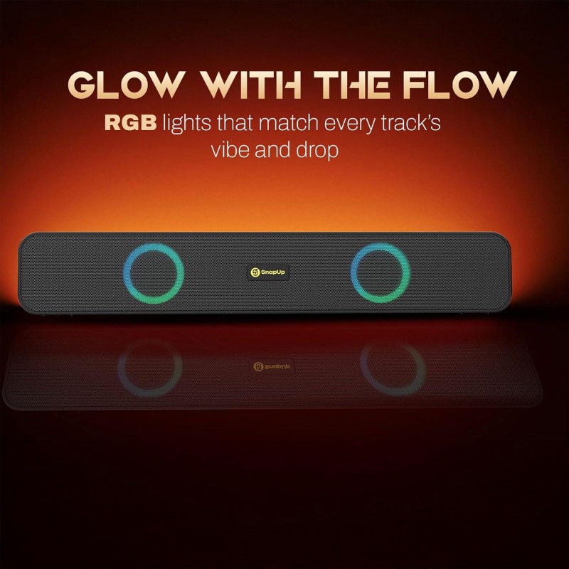 Boom X2 16W Party Speaker with Upto 8Hr Music, Clear Sound, Multi-Compatibility, RGB Lights - Premium Black