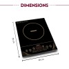 Borosil Smartkook-TC14 Electric Induction Cooktop, Glass Surface, Energy Saving, Flame-free Cooking, Black, 2000W