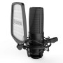Boya BY-M1000 Condenser Microphone Podcast Mic Kit Support Omnidirectional/Bidirectional with Double-layer Pop Filter Shock Mount XLR Cable for Singer Vocals Podcaster Home Studio Voice Over Recording