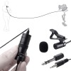 Boya by-M1 Auxiliary Lavalier Microphone Lapel Clip-on Microphone, Omnidirectional Electret Condenser Mic,(Black)