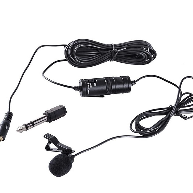 Boya by-M1 Auxiliary Lavalier Microphone Lapel Clip-on Microphone, Omnidirectional Electret Condenser Mic,(Black)