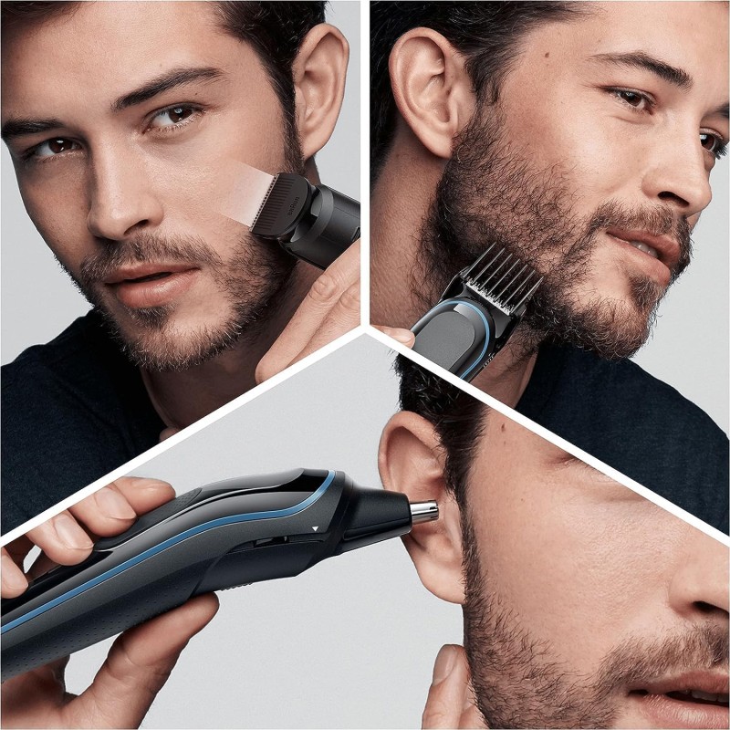 Braun All-in-One Trimmer for Men from Gillette, 10-in-1, German Engineering,100-Min Runtime, Waterproof, Precision Trimming Comb, Professional Body Trimmer,MGK5445