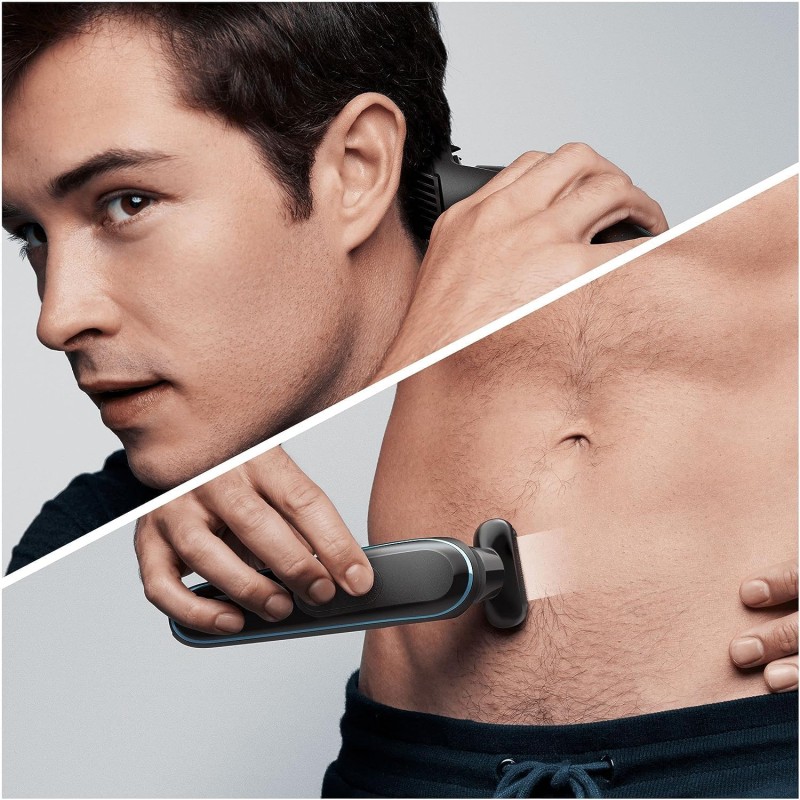 Braun All-in-One Trimmer for Men from Gillette, 10-in-1, German Engineering,100-Min Runtime, Waterproof, Precision Trimming Comb, Professional Body Trimmer,MGK5445