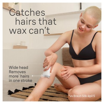 Braun Silk-epil 7 SE7041 Epilator for Women, Cordless Wet & Dry Epilation, Braun Epilator for Long Lasting Hair Removal, Smooth Skin with Sensosmart Technology, Waterproof, Less Pain