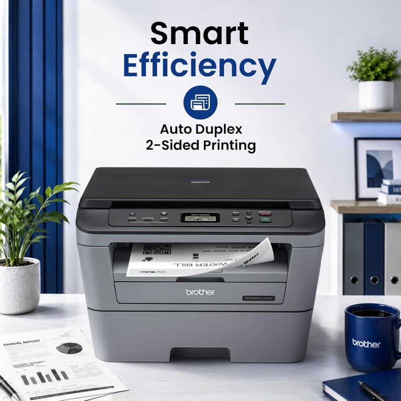 Brother DCP-L2520D Automatic Duplex Laser Printer with 30 Pages Per Minute Print Speed, Multifunction (Print Scan Copy)