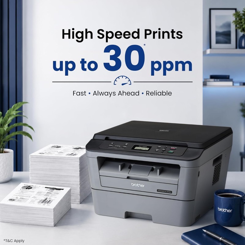 Brother DCP-L2520D Automatic Duplex Laser Printer with 30 Pages Per Minute Print Speed, Multifunction (Print Scan Copy)