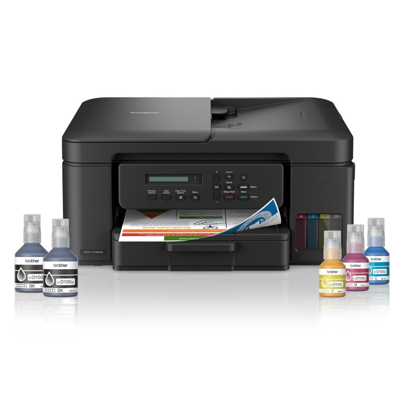 Brother Ink Tank DCP-T730DW (New Launch) WIFI Auto Duplex Color Multifunction Printer (Print Scan Copy), ADF, Print Upto 15K Pages Black