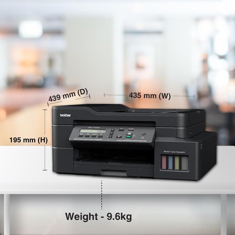Brother Ink Tank DCP-T820DW WIFI Auto Duplex Color Multifunction Printer (Print Scan Copy), ADF, LCD, LAN, Print Up to 7.5K Pages Black