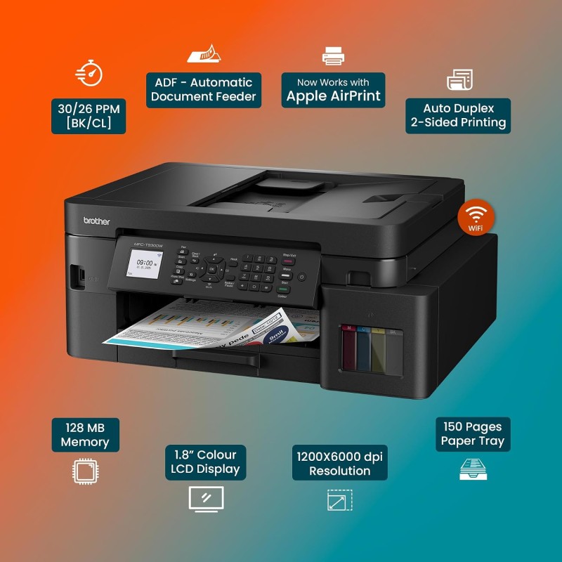 Brother Ink Tank MFC-T930DW New Launch (Print Scan Copy Fax) WiFi Auto Duplex, ADF Printer