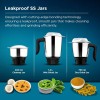 Butterfly Hero 500 Watts Mixer Grinder with 3 Jars | Stainless Steel Multipurpose Jars | ABS Body | Motor Overload Protection Grey