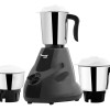 Butterfly Hero 500 Watts Mixer Grinder with 3 Jars | Stainless Steel Multipurpose Jars | ABS Body | Motor Overload Protection Grey
