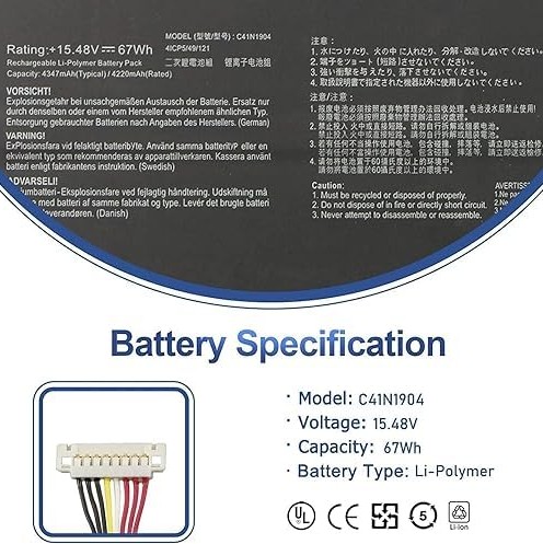 C41N1904 Laptop Battery Compatible for ASUS ZenBook 13 UX325EA UX325JA UM325UA UM325SA UX363EA UX363JA 14 UX425EA UX425UA UM425IA UX425JA S13 UX393EA VivoBook S14 S435EA
