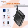 CALL MATE DX03 Power Bank 10000mAh Li-Polymer with 2.4 Fast Charging with 1 USB Port and 2 Input (Micro, Type C),Semi Digital Battery Indicator, in-Built 3 in 1 Detachable Cable (Black)