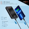 CALL MATE DX06S Power Bank 20000mAh Li-Polymer with 15W Fast Charging with 1 USB Port and Semi Digital Battery Indicator, in-Built 3 in 1 Cable. (Black)
