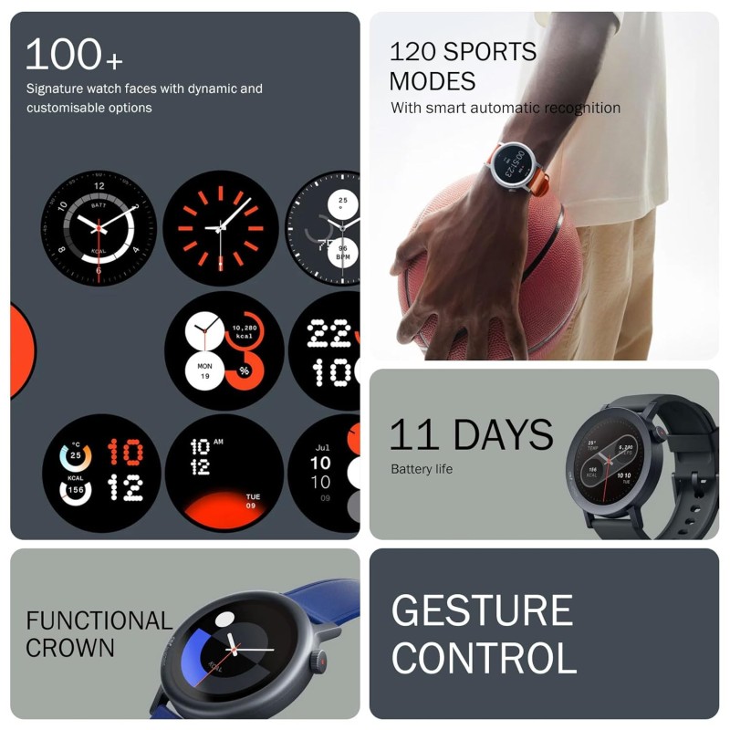 CMF BY NOTHING Watch Pro 2 Smartwatch with 1.32'' AMOLED Display, 11 Days Battery Life, Bluetooth Calls with AI Noise Reduction and Built-in Multi-System GPS - Dark Grey