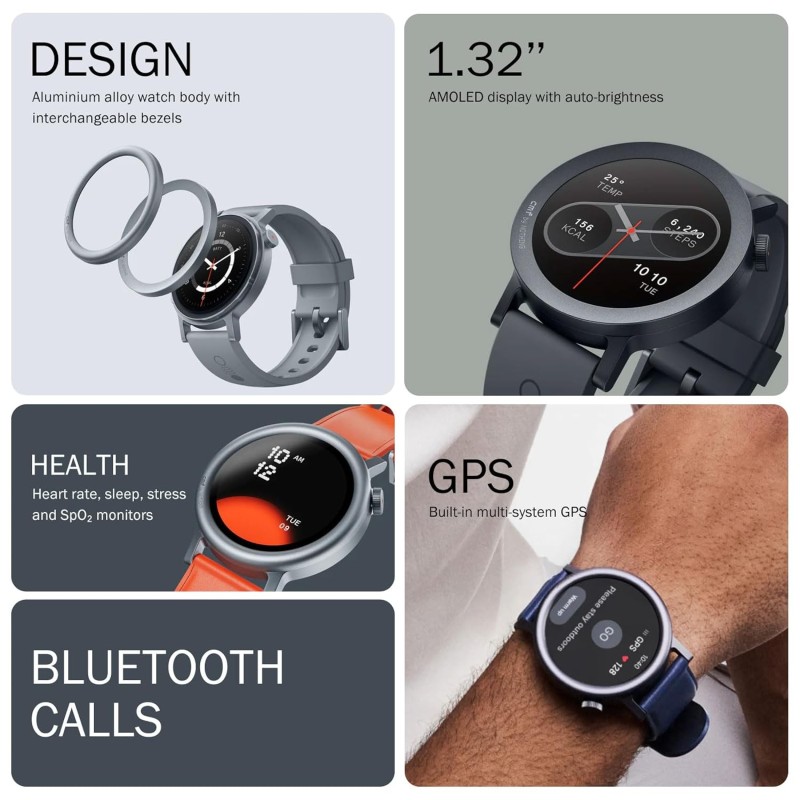 CMF BY NOTHING Watch Pro 2 Smartwatch with 1.32'' AMOLED Display, 11 Days Battery Life, Bluetooth Calls with AI Noise Reduction and Built-in Multi-System GPS - Dark Grey