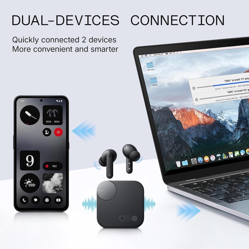 CMF Buds Pro 2 Wireless Earbuds, Hi-Res Audio with LDAC, 50 dB Hybrid Noise Cancelling Earbuds, Ultra Bass Technology, Bluetooth 5.3, 43H Play Time with Charging Case, 6 HD Mics Headphones, Dark Grey