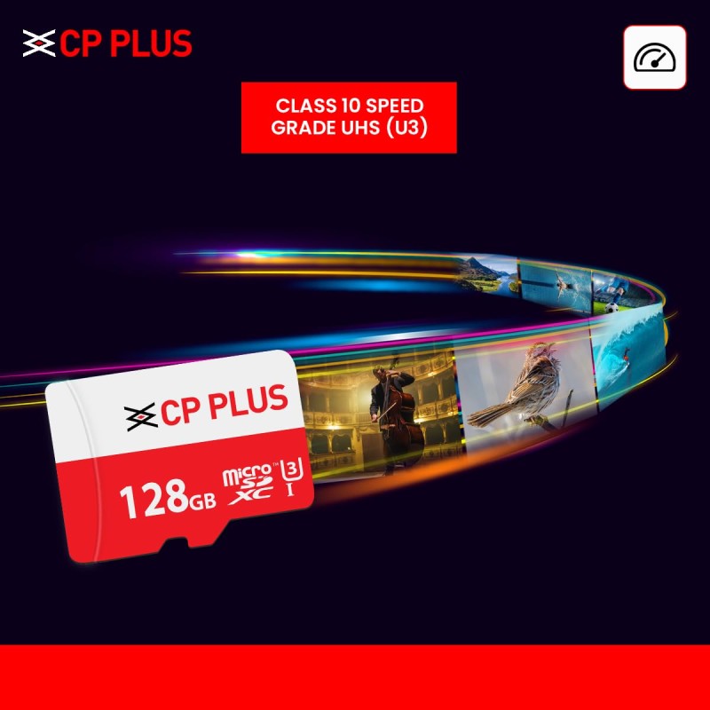 CP PLUS 128GB microSDXC Memory Card Grade UHS-3 Class 10, Up to 70 Mbps Reading & 30 Mbps Writing Speed with High Performance