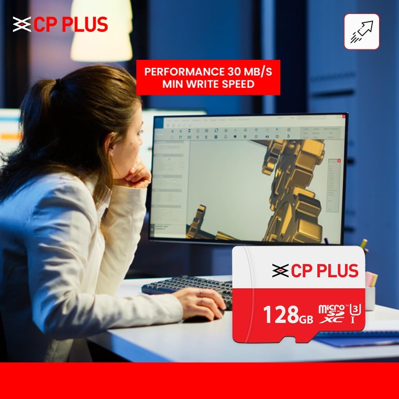 CP PLUS 128GB microSDXC Memory Card Grade UHS-3 Class 10, Up to 70 Mbps Reading & 30 Mbps Writing Speed with High Performance