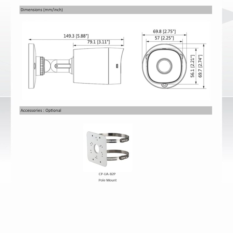 CP PLUS 2.4MP IR Bullet Camera CP-URC-TC24PL2C-V3 Camera with Support Built in Mic | 1080P Full HD Recording | Max 30fps| Illumination Range of 20 Mtrs, IP67 – CP-URC-TC24PL2C Support Built-in Mic