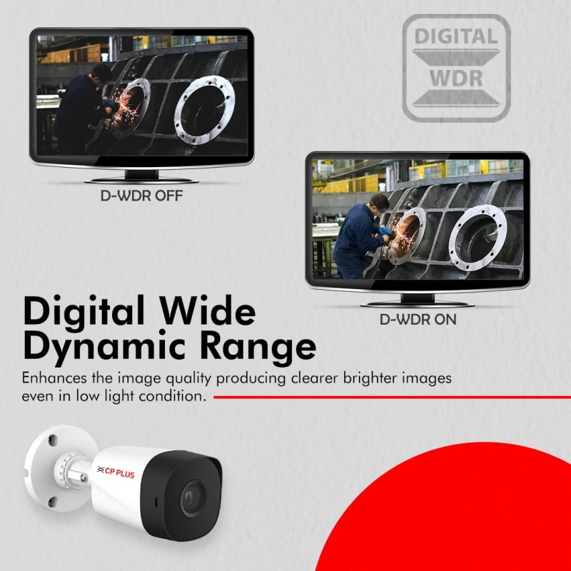 CP PLUS 2.4MP IR Bullet Outdoor Security Camera | 3.6mm Fixed Lens | Max 25/30fps at 2.4MP CP-URC-TC24PL3C-V3